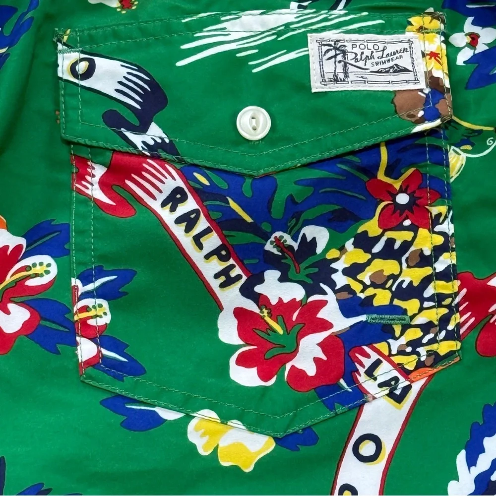 Polo Ralph Lauren Men's Polo Shorts Spellout Multi Color Swim Trunks NWT